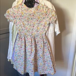 Bonpoint Pink and Yellow Puff Sleeve Sundress